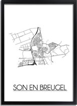Son en Breugel Plattegrond poster A2 + fotolijst zwart (42x59,4cm) - DesignClaud