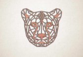 Line Art - Cheetah - M - 60x65cm - Multiplex - geometrische wanddecoratie
