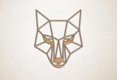 Line Art - Wolf 8 - S - 54x45cm - Eiken - geometrische wanddecoratie