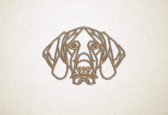 Line Art - Hond - German Pointer - S - 42x60cm - Eiken - geometrische wanddecoratie