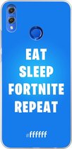 Honor 8X Hoesje Transparant TPU Case - Fortnite - Eat Sleep Fortnite Repeat #ffffff