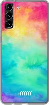 6F hoesje - geschikt voor Samsung Galaxy S21 -  Transparant TPU Case - Rainbow Tie Dye #ffffff