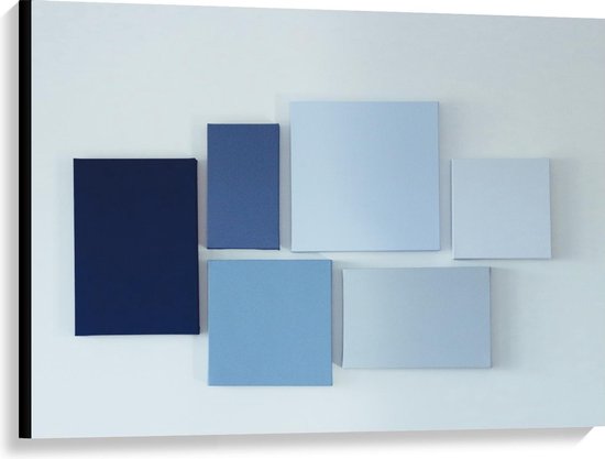 Canvas  - Blauwe Kleurenwaaier - 100x75cm Foto op Canvas Schilderij (Wanddecoratie op Canvas)