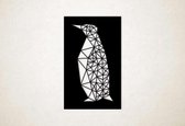 Line Art - Pinguin vierkant - XS - 30x18cm - Zwart - geometrische wanddecoratie