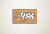Line Art - Neushoorn vierkant - M - 50x90cm - Eiken - geometrische wanddecoratie