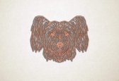 Line Art - Hond - Skyeterrier - XS - 24x30cm - Multiplex - geometrische wanddecoratie