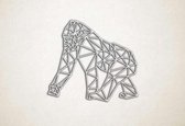 Line Art - Aap 3 - XS - 25x28cm - EssenhoutWit - geometrische wanddecoratie