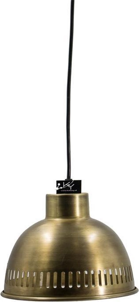 Industriële Hanglamp - Hanglamp - Lamp - Vintage - Industrieel - Sfeer - Interieur - Sfeerlamp - Lampen - Sfeerlampen - Hanglampen - Sfeerlamp - Metaal - Goud - 20 cm breed