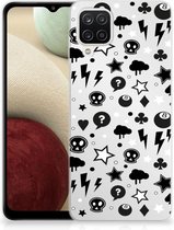 Telefoonhoesje Samsung Galaxy A12 Silicone Back Cover Silver Punk