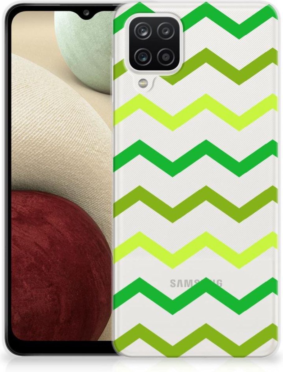 Samsung Galaxy A12 TPU bumper Zigzag Groen