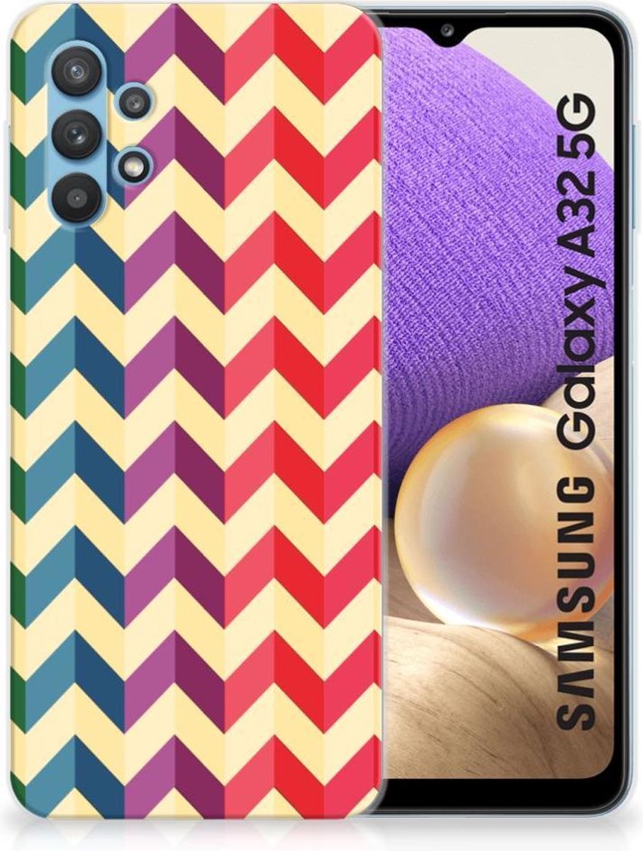 Samsung Galaxy A32 5G TPU bumper Zigzag Multi Color
