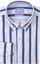 Tresanti Heren Overhemd Lichtblauw Gestreept Button Down Regular Fit - 45