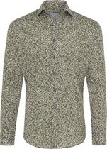 Tresanti Heren Overhemd Groen All-over Bloem Print Cutaway Tailored Fit - 44