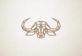 Wanddecoratie - Buffalo - XS - 16x29cm - Eiken - muurdecoratie - Line Art