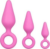 Easytoys Anal Collection - Roze buttplugs met trekring - setje - Dildo - Vibrator - Penis - Penispomp - Extender - Buttplug - Sexy - Tril ei - Erotische - Man - Vrouw - Penis - Her