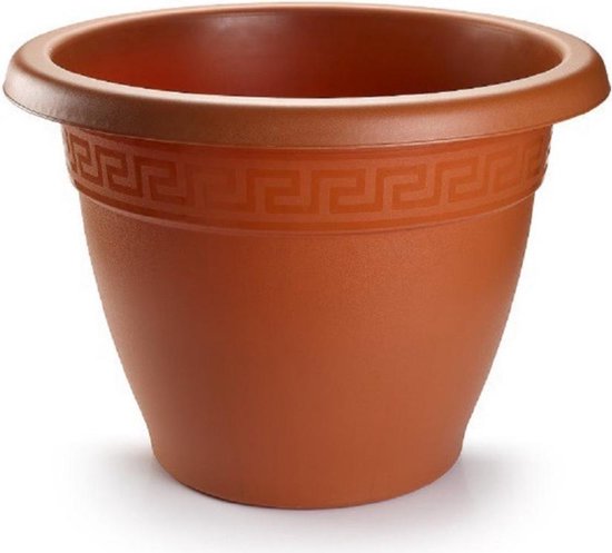 Pot de fleur terre cuite rond diamètre 45 cm - Fleurs/ jardinière / cache- pot en plastique | bol.com