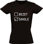 Ik ben single dames t-shirt | relatie | vrijgezellendag | vrijgezellenfeest | valentijnsdag | jaloezie | verliefd | kado | Zwart