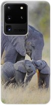 ADEL Siliconen Back Cover Softcase Hoesje Geschikt voor Samsung Galaxy S20 Ultra - Olifant Familie