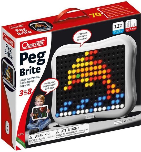 Quercetti Peg Brite Mozaïek Led Junior 122-delig