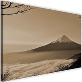 Schilderij Fuji, 2 maten, bruin, Premium print