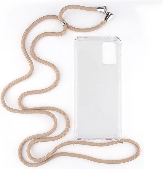 Shop4 - Samsung Galaxy M51 Hoesje - Zachte Back Case met Koord Beige