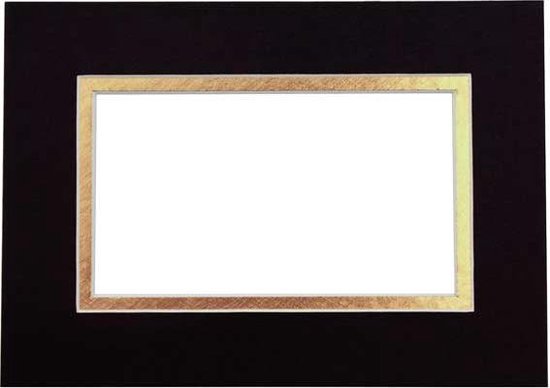 Passepartout Dubbeldik Zwart/Goud 40,6x50,8cm met 27x34,6cm Venster (10 stuks)