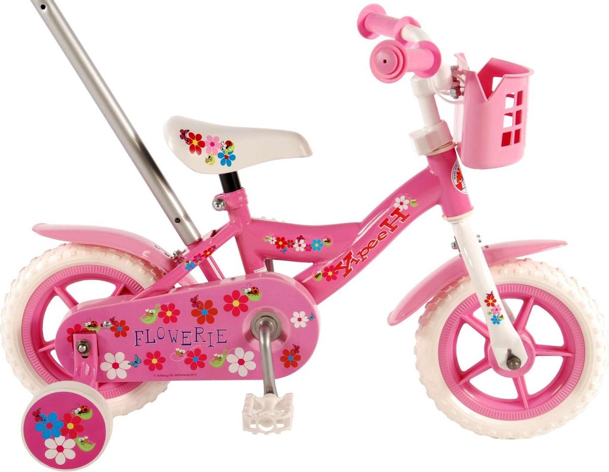 Yipeeh Flowerie - Fiets - Meisjes - Roze - 10 Inch