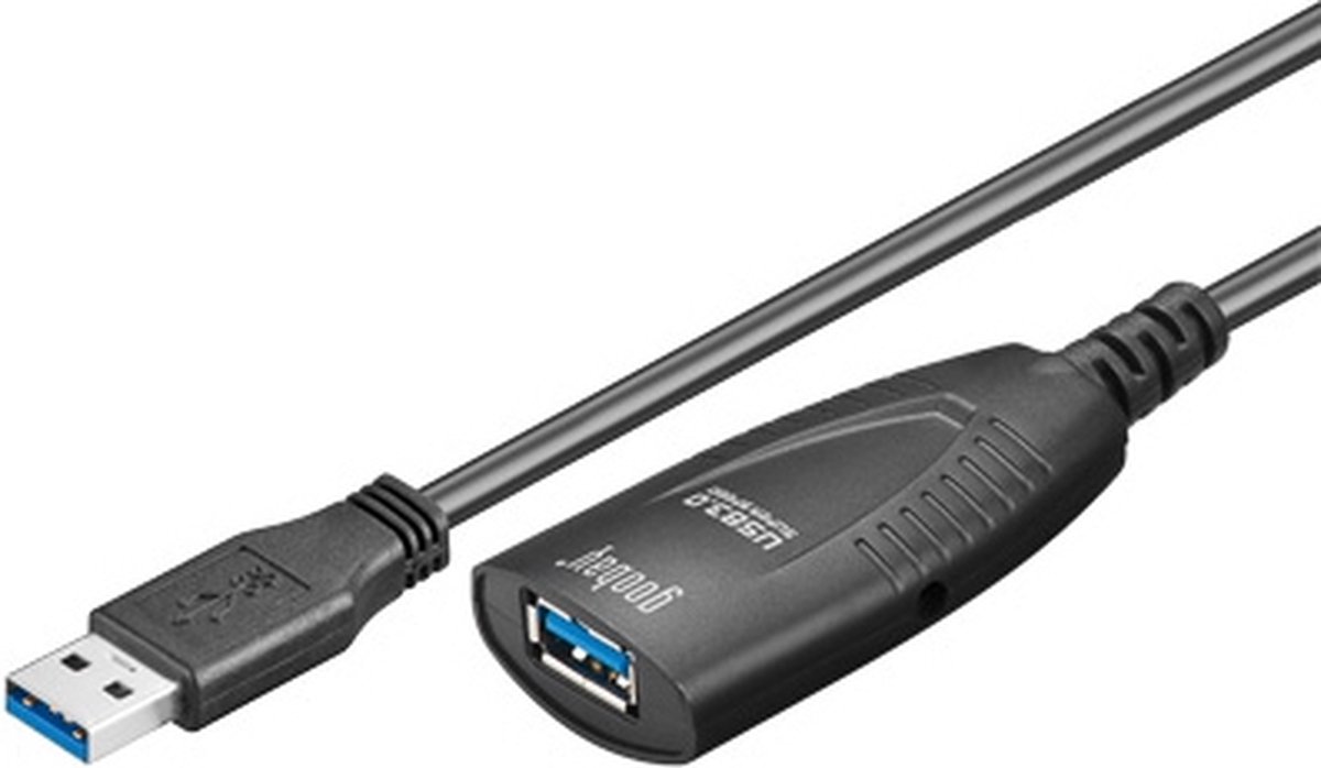 Goobay Actieve USB 3.0 verlengkabel, zwart