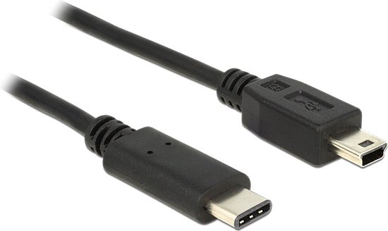 DeLOCK 0.5m, USB2.0-C/USB2.0 Mini-B 0.5m USB A USB C Zwart USB-kabel |  bol.com