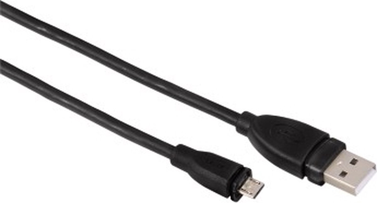 Hama Micro USB B/USB A, 1.8 m USB-kabel USB 2.0 1,8 m Micro-USB B Zwart