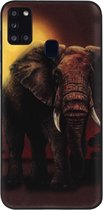 ADEL Siliconen Back Cover Softcase Hoesje voor Samsung Galaxy A21s - Olifanten