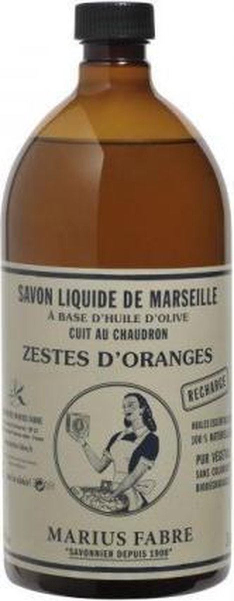 Marius Fabre - Nature - Vloeibare Marseillezeep Zestes d'Oranges (sinasappelschil) 1L navulling