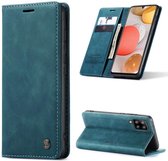 CASEME Samsung Galaxy A42 Retro Wallet Case - Portemonnee Hoesje - Blauw