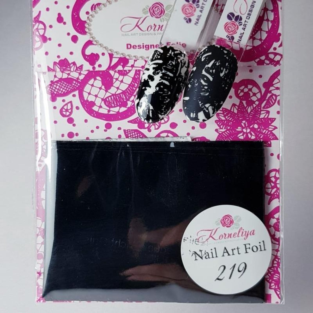 Goedkoopste Korneliya Nailart folie - Transfer folie - Nagel Folie Mat CraquelÃ© Zwart 219