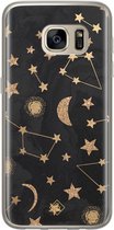 Samsung S7 hoesje siliconen - Counting the stars | Samsung Galaxy S7 case | zwart | TPU backcover transparant