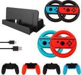 YONO Accessoires Set 10in1 geschikt voor Nintendo Switch – Oplader met Standaard - Joy-con Stuur en Controller Set