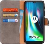 Motorola Moto G9 Play / Moto E7 Plus Hoesje Portemonnee Vintage Grijs