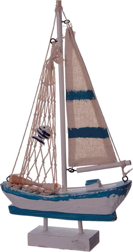 Ellendig Kenia Categorie Houten Boot Decoratie Zee H=28cm | Vissersboot | Zee | Bedankje | Geschenk  |... | bol.com