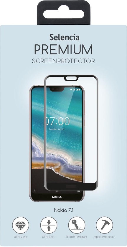 Selencia Screenprotector Geschikt voor Nokia 7.1 Tempered Glass - Selencia Gehard Glas Premium Screenprotector