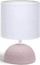 LED Tafellamp - Tafelverlichting - Aigi Conton 1 - E14 Fitting - Rond - Mat Roze - Keramiek - BES LED