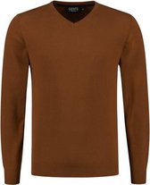 GENTS | Trui Heren V-neck katoen oker Maat XL