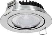 LED Inbouwspot Kantelbaar - Gematteerd Glas - Chroom - 2700 Kelvin - 230 Volt - IP44 - Badkamer - 5 Watt - Dimbaar