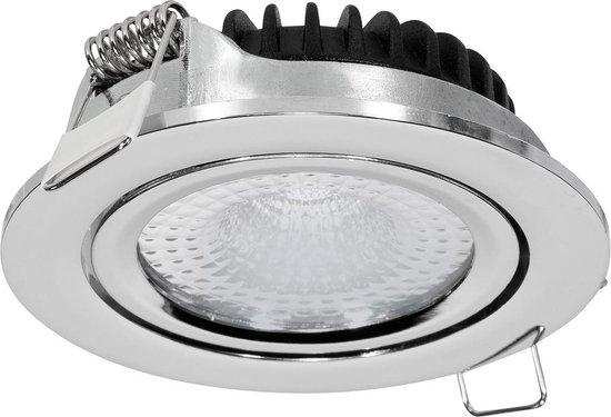 LED Inbouwspot Kantelbaar - Gematteerd Glas - Chroom - 2700 Kelvin - Volt - IP44 -... bol.com