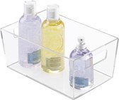 iDesign  Kunststof badkamer mandjes  - Transparant - Small (15 x 23 x 10 cm)