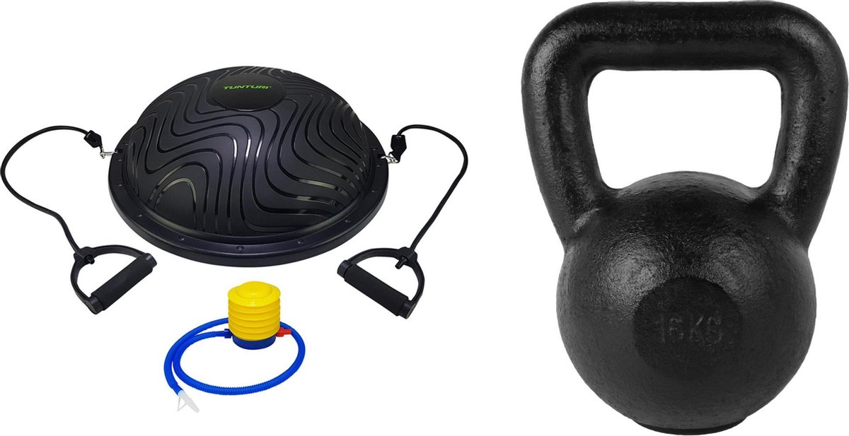 Tunturi - Fitness Set - Balanstrainer - Balance Trainer & Tunturi Kettlebell  16 kg | bol.com