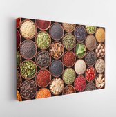 Onlinecanvas - Schilderij - Seamless Texture With Spices And Herbs Art -horizontal Horizontal - Multicolor - 30 X 40 Cm