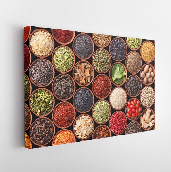 Seamless texture with spices and herbs - Modern Art Canvas  -Horizontal - 161983700 - Horizontal