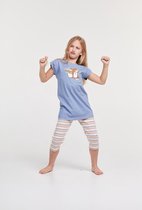 Woody pyjama meisjes - blauw - cavia - 211-1-BAB-S/889 - maat 104