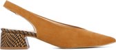 Stefano Lauran Sandalen Dames / Damesschoenen - Suède   - Blokhak hoogte  4 cm - S1041 - Cognac - Maat 38