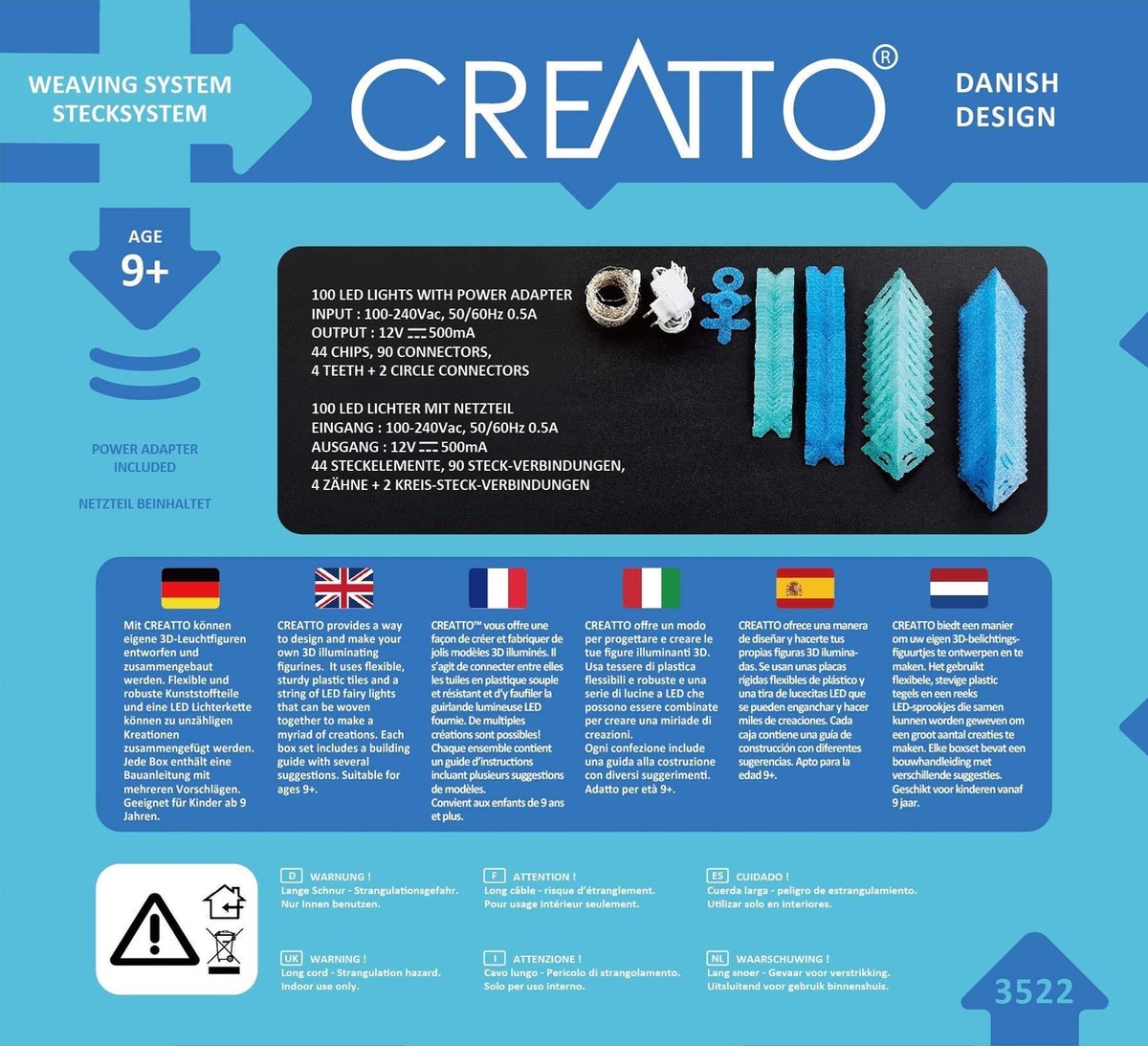 Creatto Haai - Bouwset met LED Verlichting - Bouw 4 Lichtgevende Zeedieren - Haai, Octopus, Meeuw en Vis - 140 Onderdelen - Creatief Bouwspeelgoed - Vanaf 9 Jaar — afbeelding 5